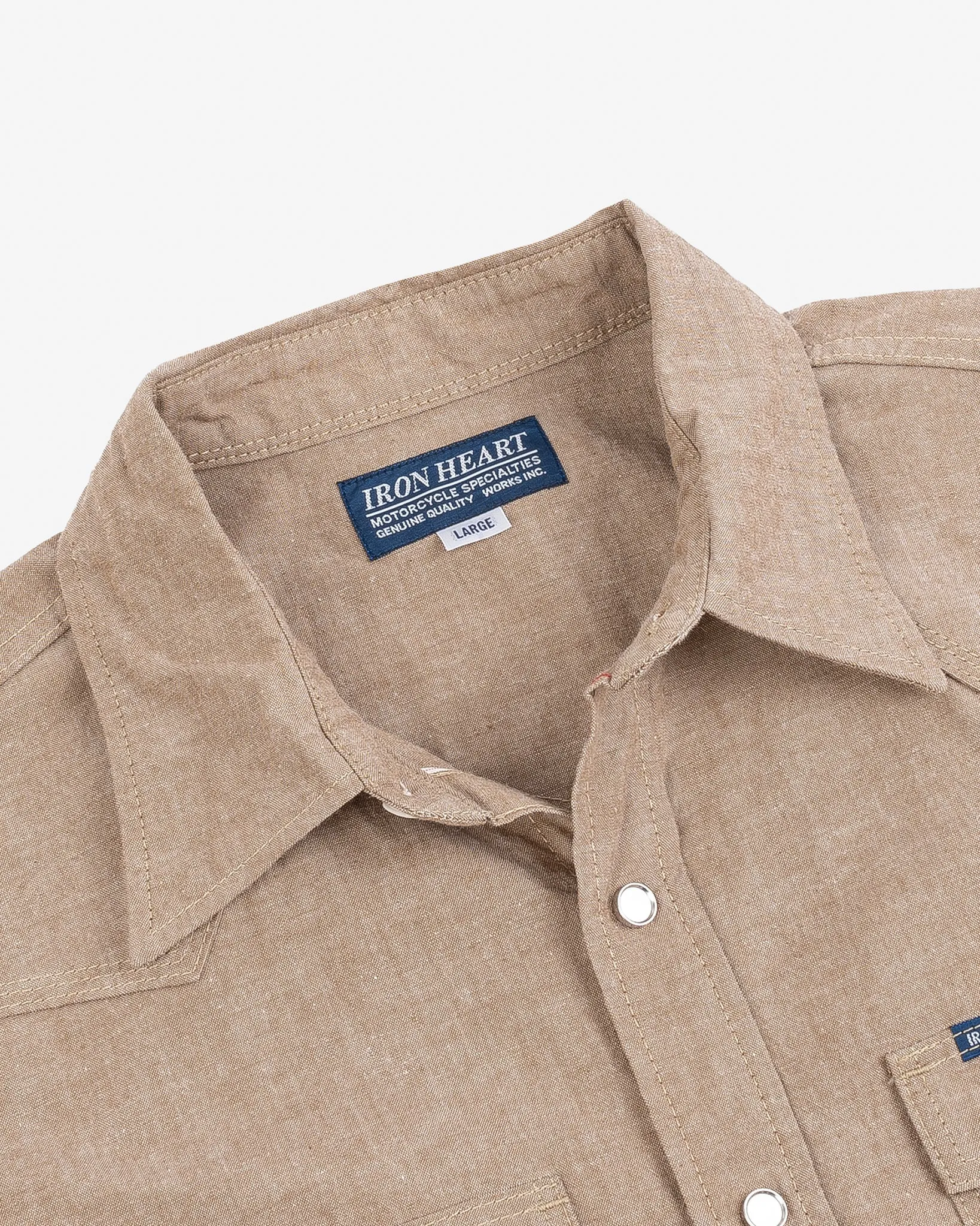10oz Selvedge Chambray Western Shirt - Khaki