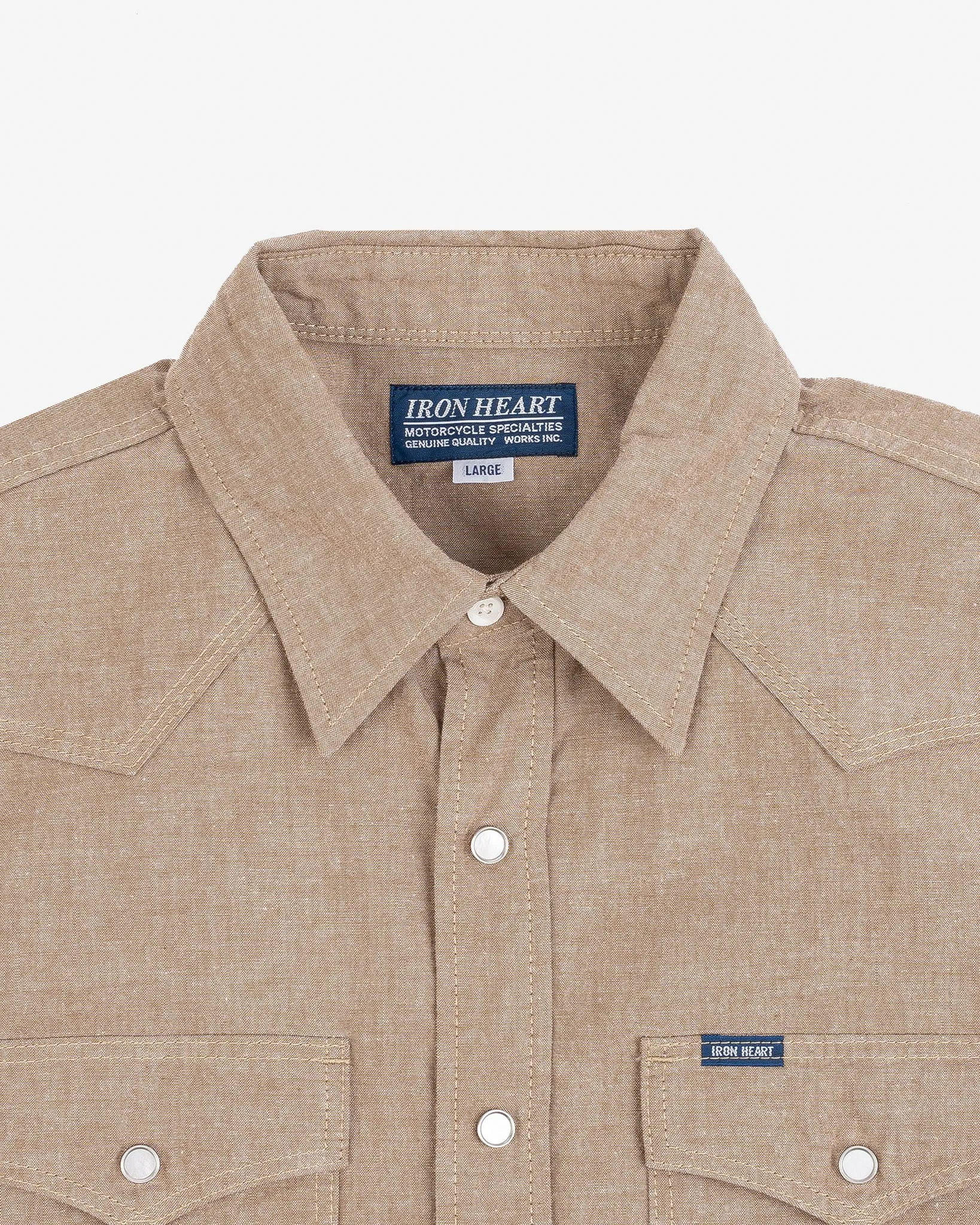 10oz Selvedge Chambray Western Shirt - Khaki