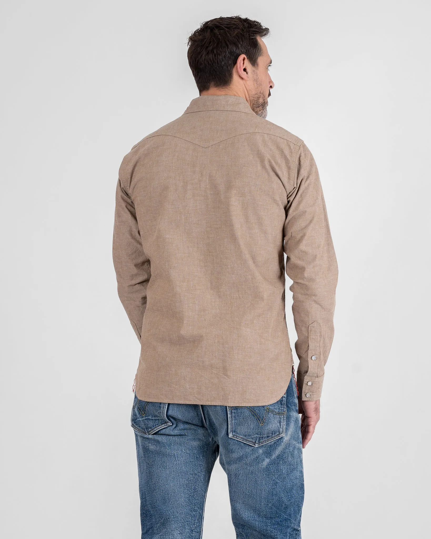 10oz Selvedge Chambray Western Shirt - Khaki