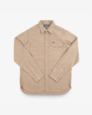 10oz Selvedge Chambray Western Shirt - Khaki
