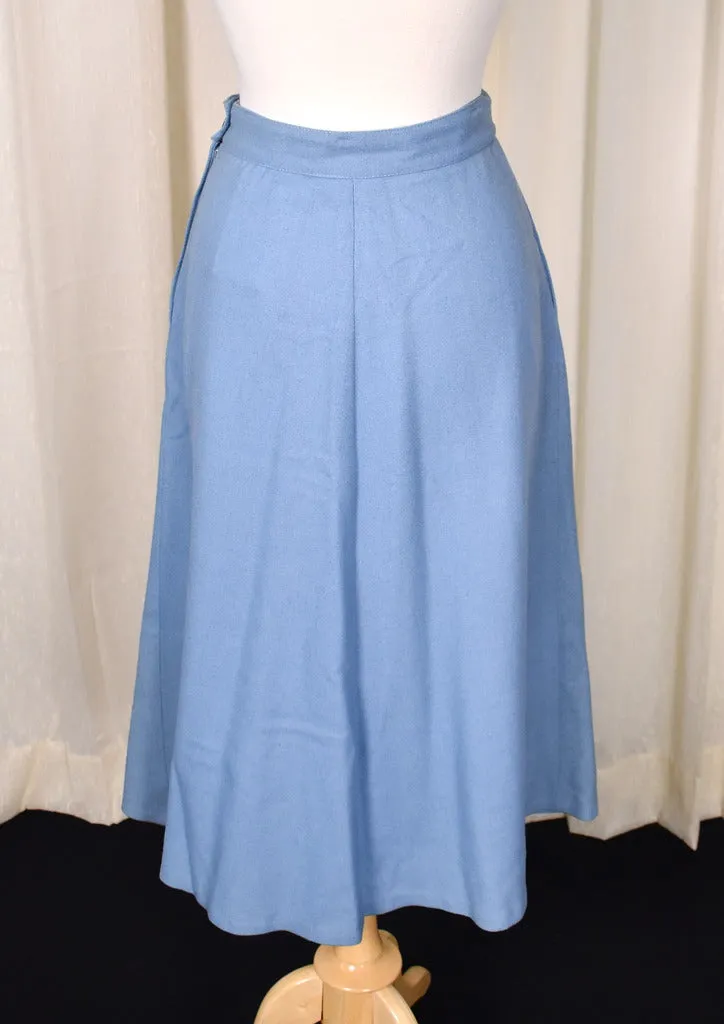 1950s Vintage Sky Blue A line Skirt