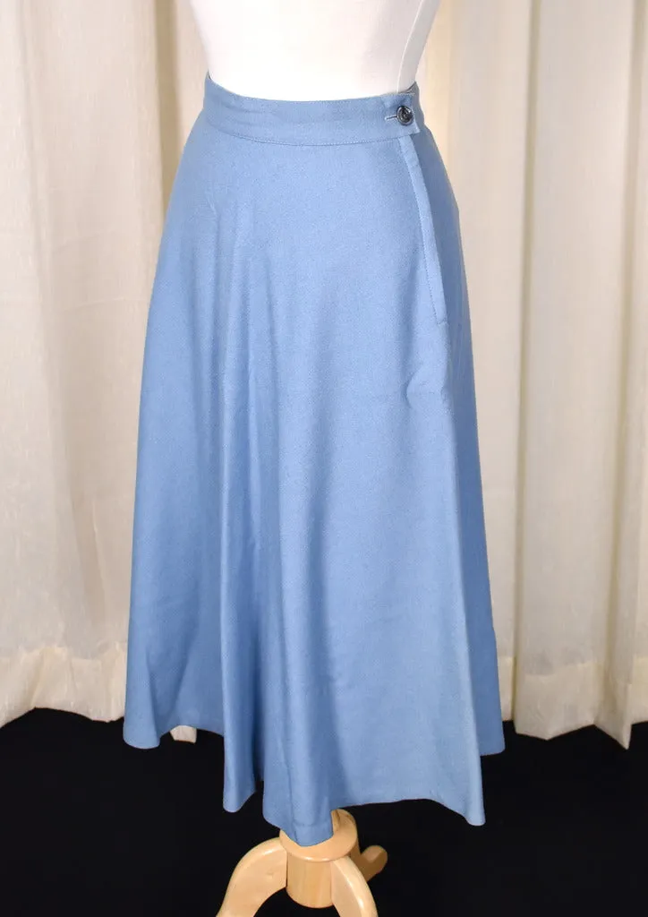 1950s Vintage Sky Blue A line Skirt
