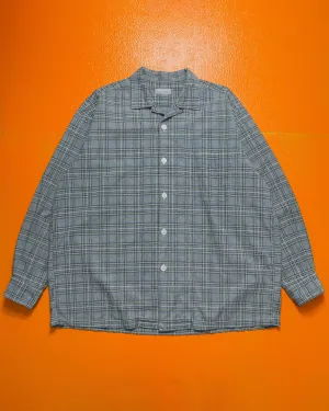 1997 Grey Plaid Open Collar Boxy Shirt (~L~)