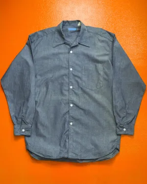 90s Chambray Open Collar Minimal Shirt (L~XL)
