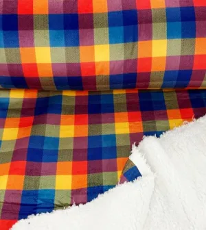 95CM REMNANT RAINBOW SHERPA BACKED CUDDLE FLEECE SALE