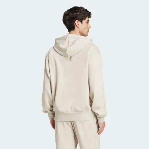 Adidas Mens Essentials Feel Cozy Hoodie Wonder Aluminium/White