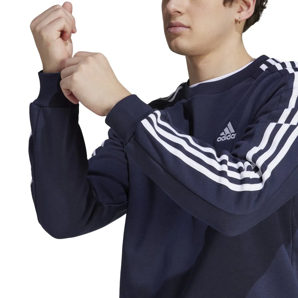 Adidas Mens Essentials Fleece 3 Stripe Sweatshirt