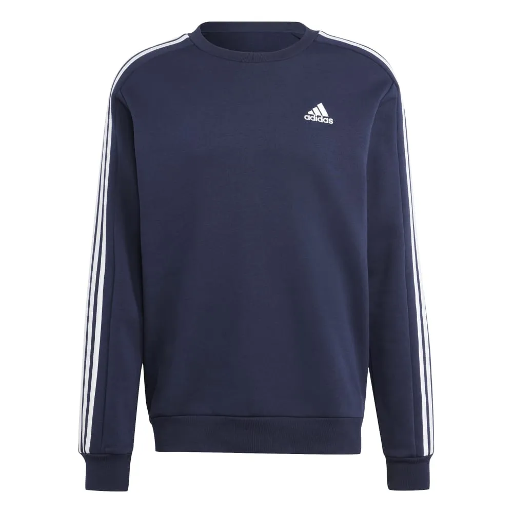 Adidas Mens Essentials Fleece 3 Stripe Sweatshirt