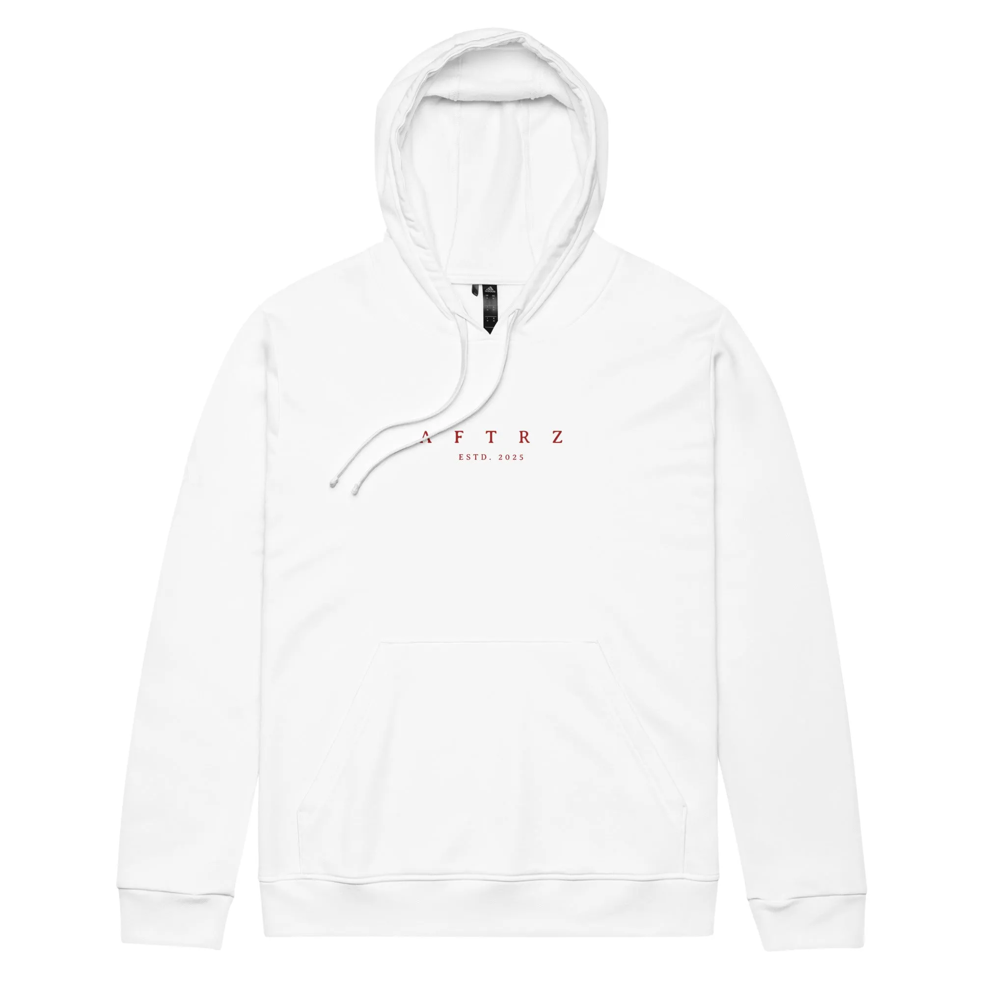 Aftrz Minimal White & Red Adidas Fleece Hoodie