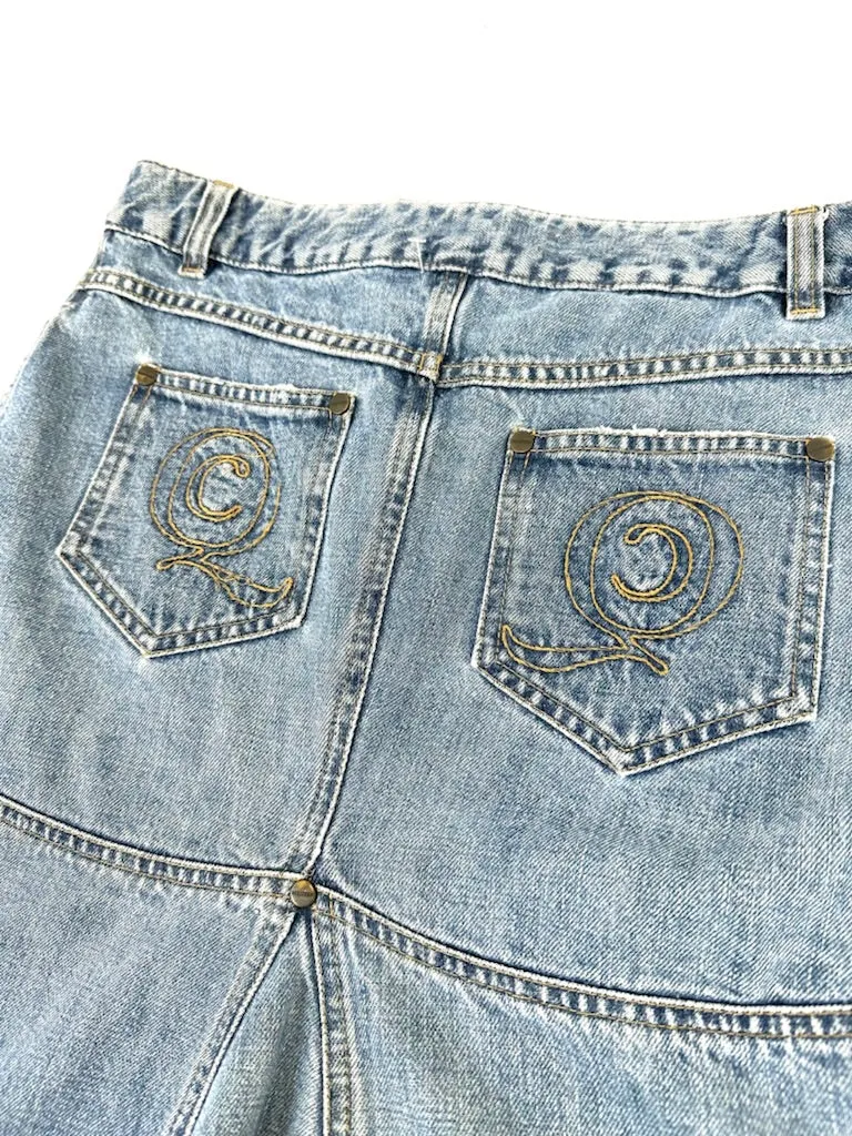 Alexander McQueen Denim Paneled Skirt