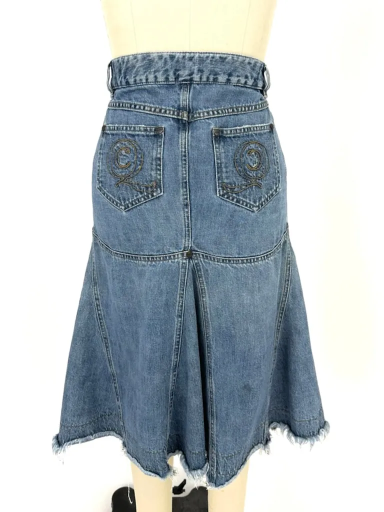 Alexander McQueen Denim Paneled Skirt