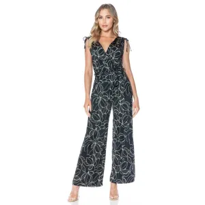 Ariella Sleeveless Black and White Print Jumpsuit