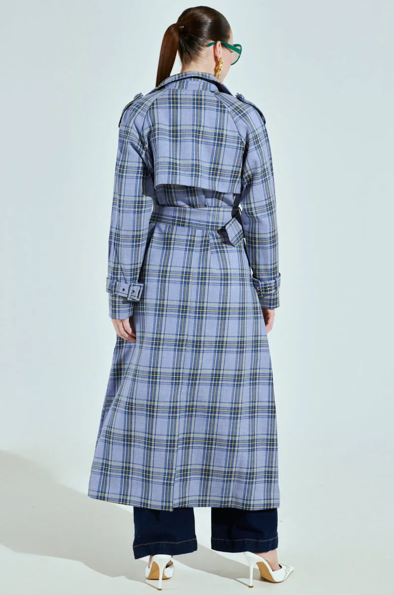 ARLETTE PLAID TRENCH