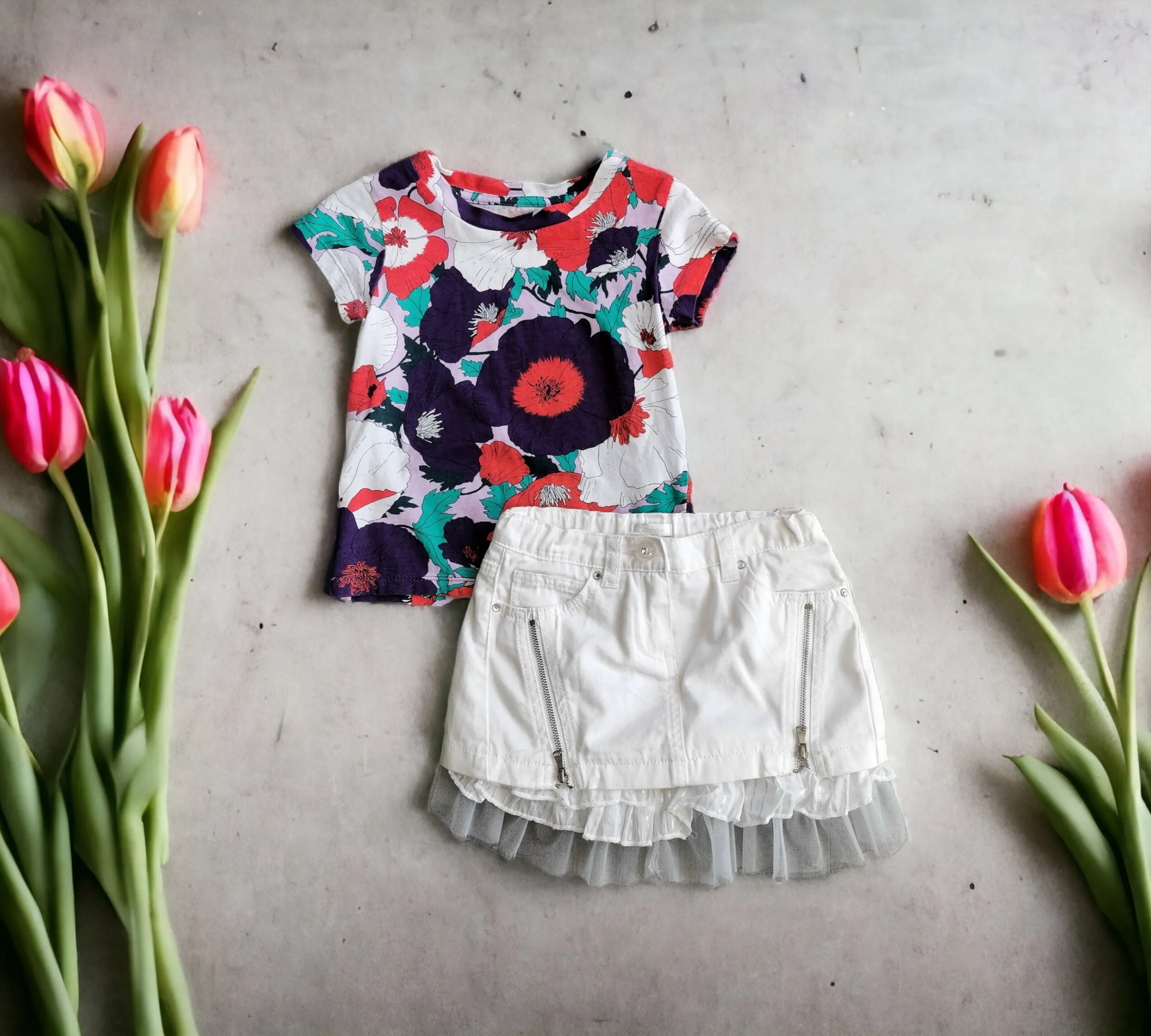 BABY GIRL SIZE 18/24 MONTHS - MICROBE BY MISS GRANT, 2 Piece Mix N Match Summer Outfit EUC B24
