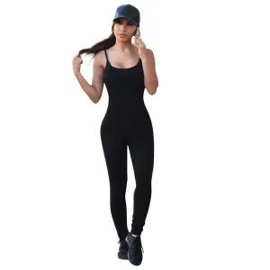 Backless Straps Full Length One Piece Jumpsuit Body Suit Kim Kardashian Style