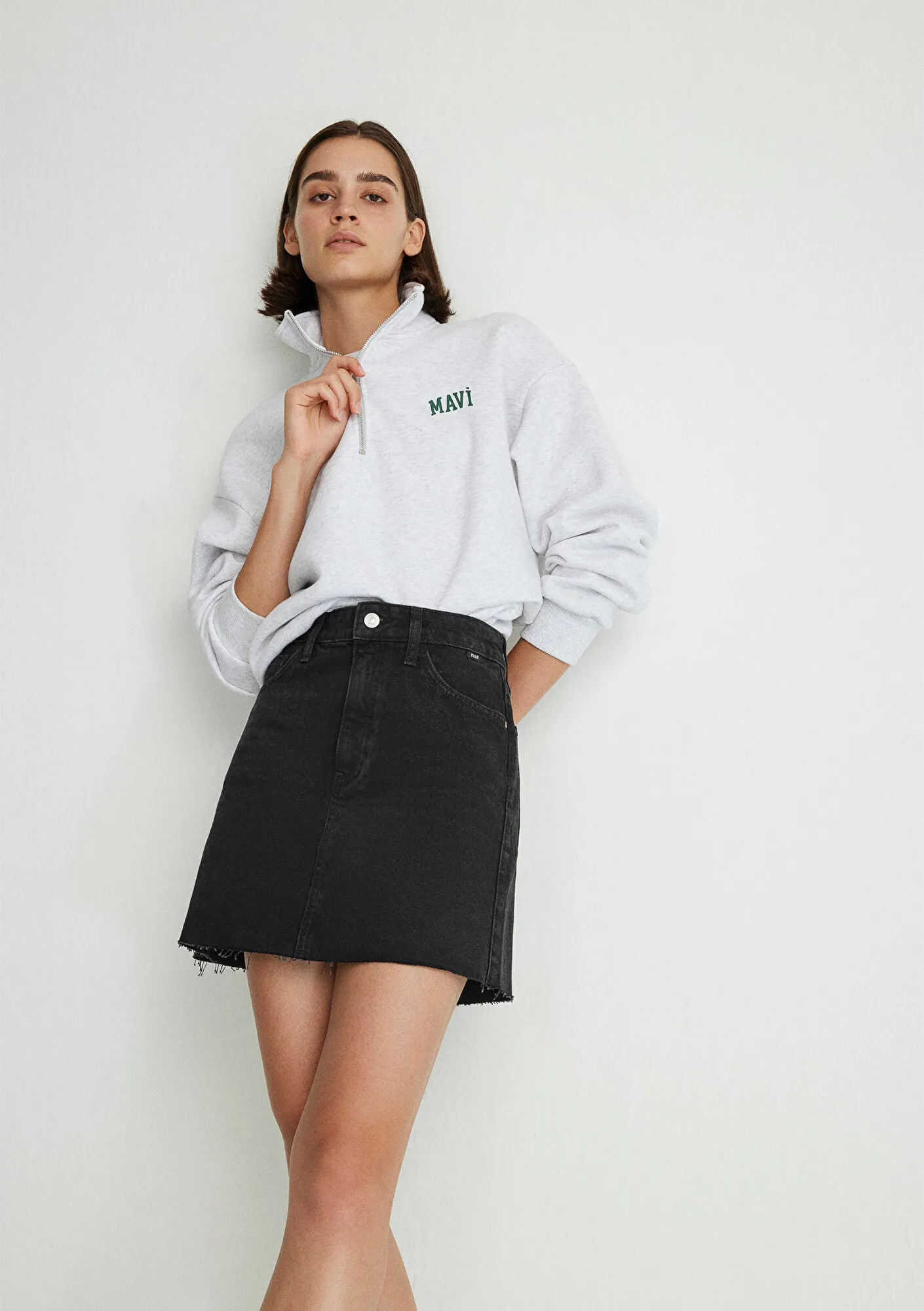 Bailey Smoked Denim Jean Skirt