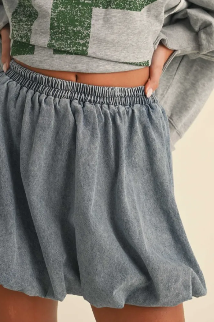 Balloon Denim Mini Skirt