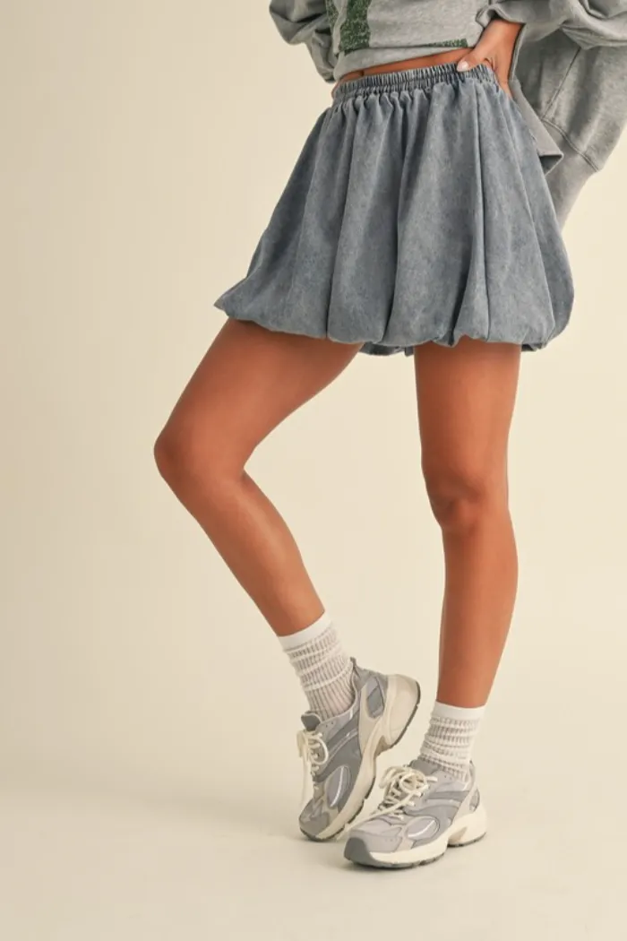 Balloon Denim Mini Skirt