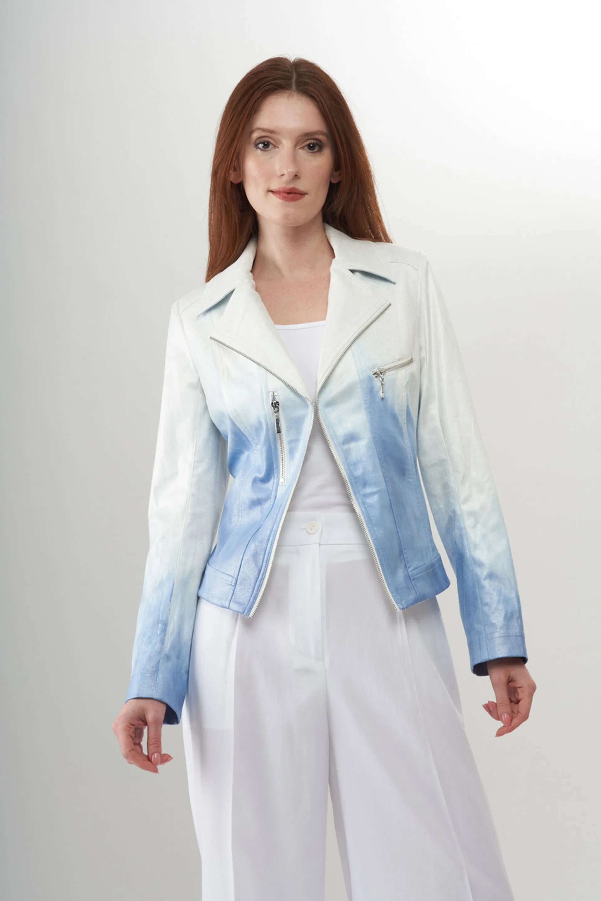BCJ17681MPRE Metallic Ombre Vegan Moto Leather Jacket