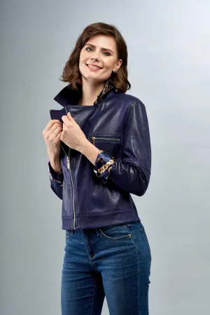 BCJ7687 Faux Vegan Leather Zip Up Moto Jacket