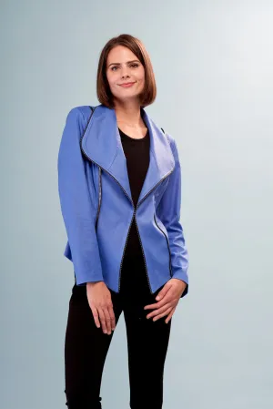 BCJ76A03SHA Solid faux Vegan Leather Long Jacket with Shawl Collar