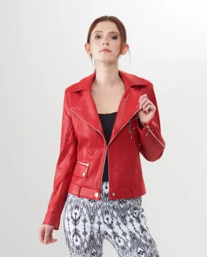 BCJ78A46B Faux Vegan Leather Jacket