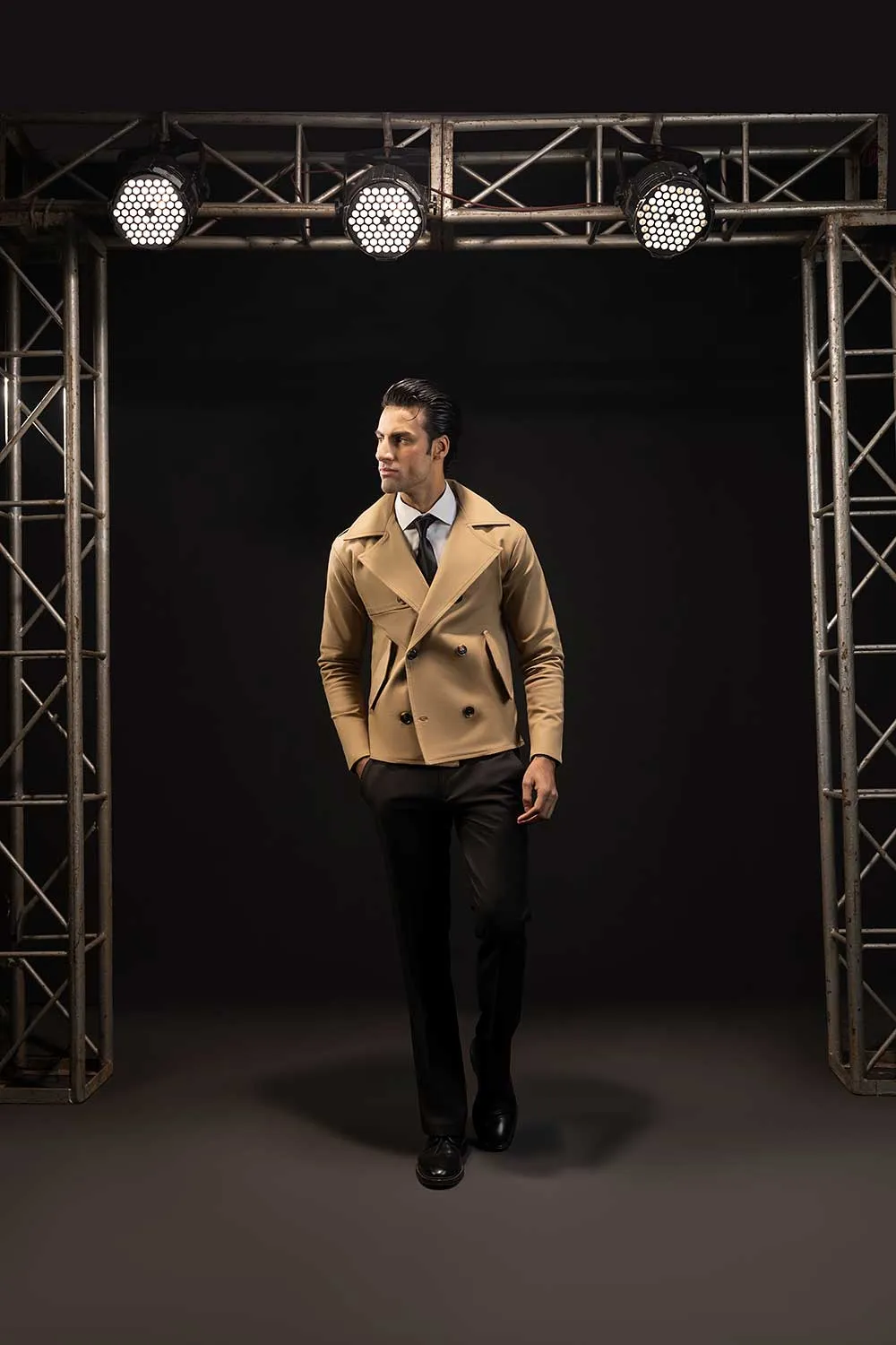 Beige Cropped Trench Coat