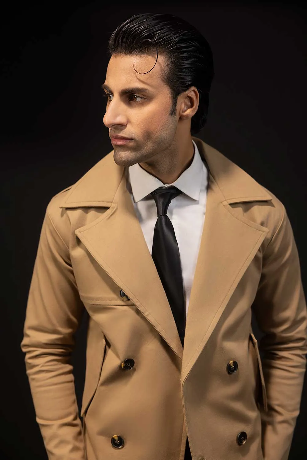 Beige Cropped Trench Coat