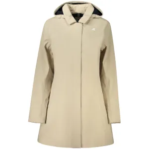 Beige Polyester Women Coat