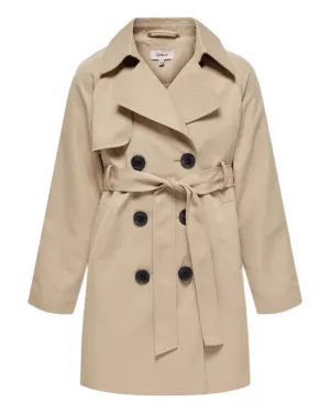 Beige Trench Coat with Belt