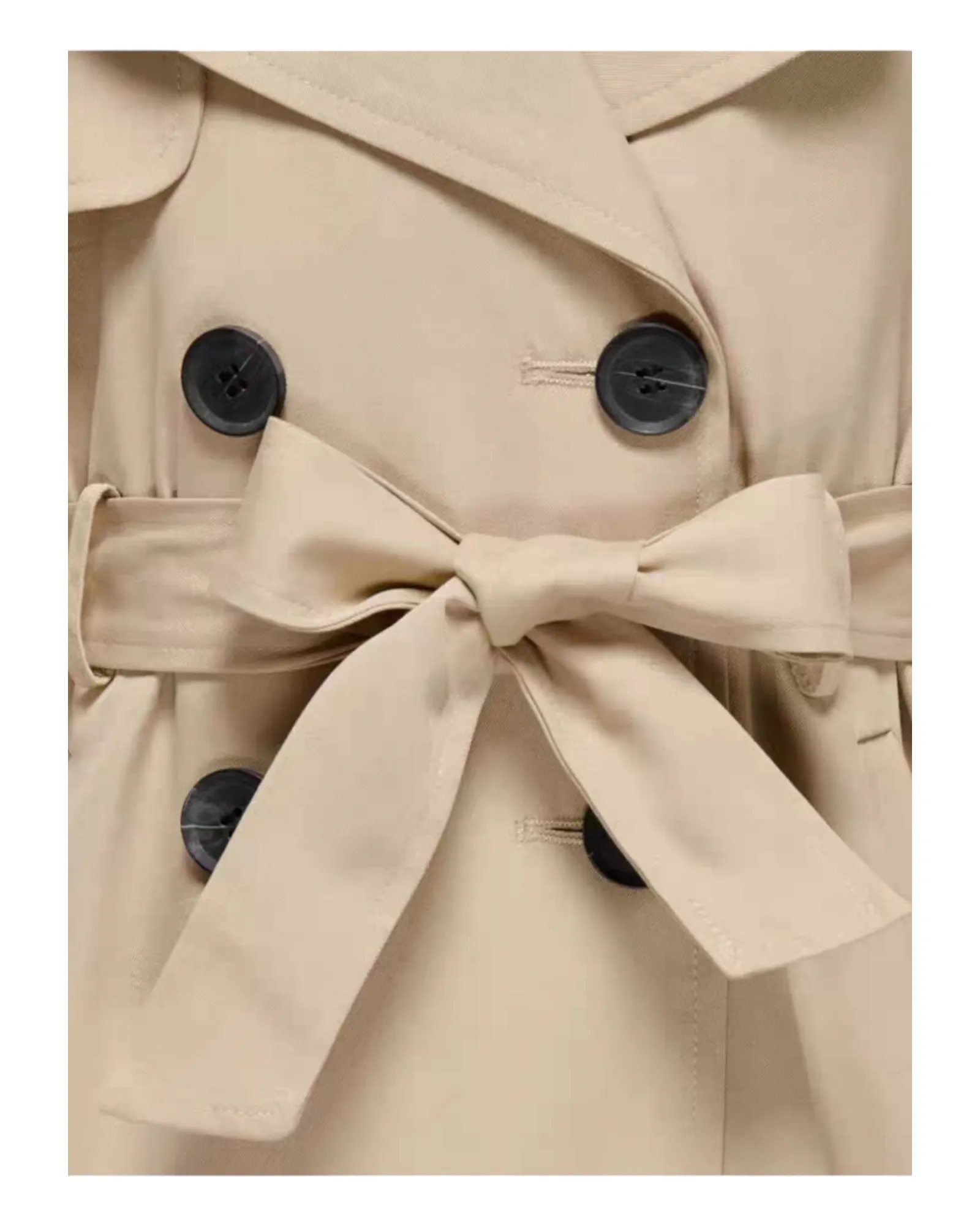 Beige Trench Coat with Belt
