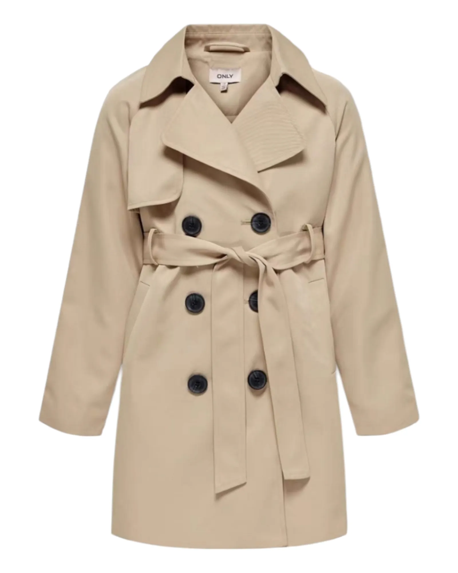 Beige Trench Coat with Belt