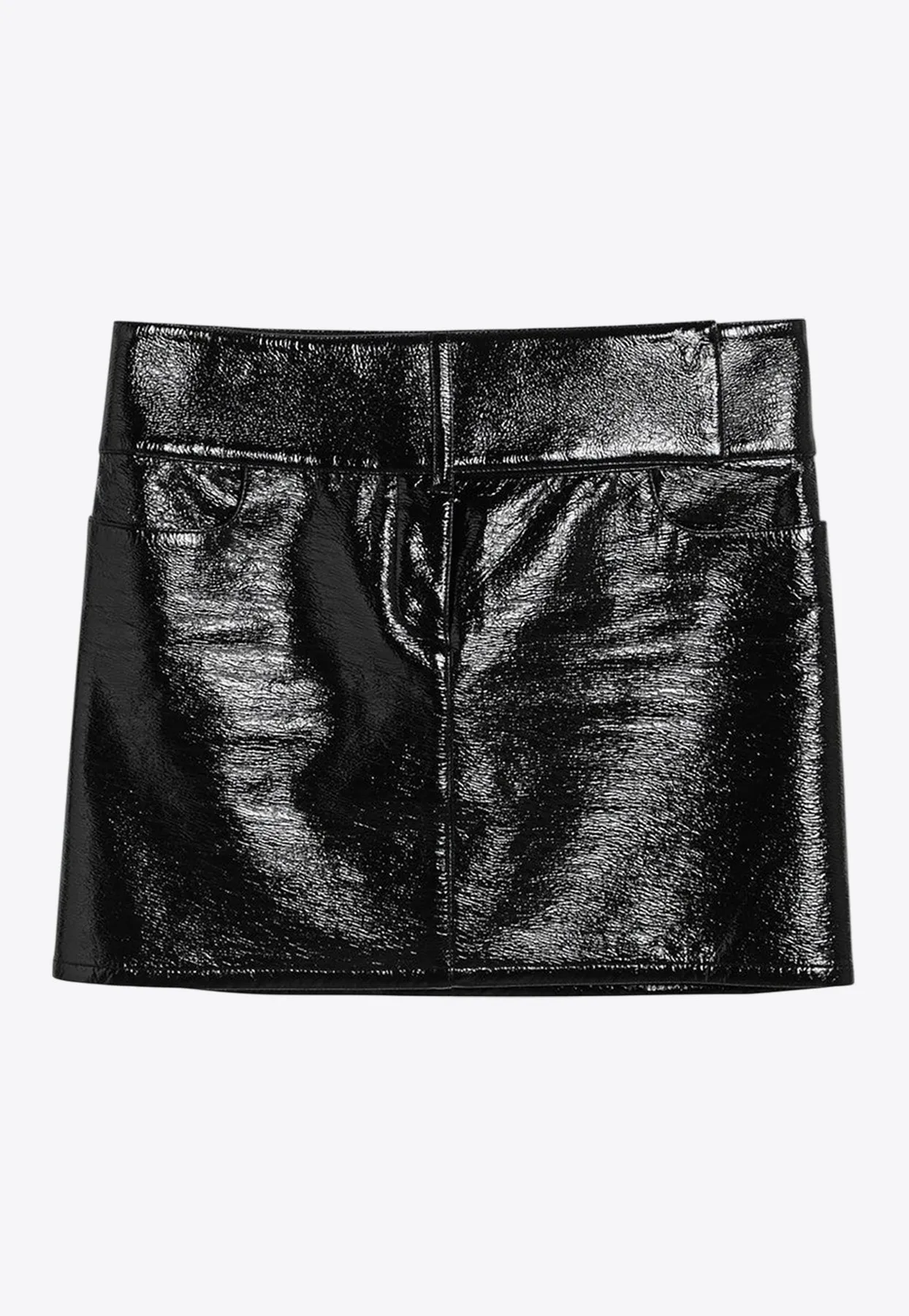 Belted Vinyl Mini Skirt