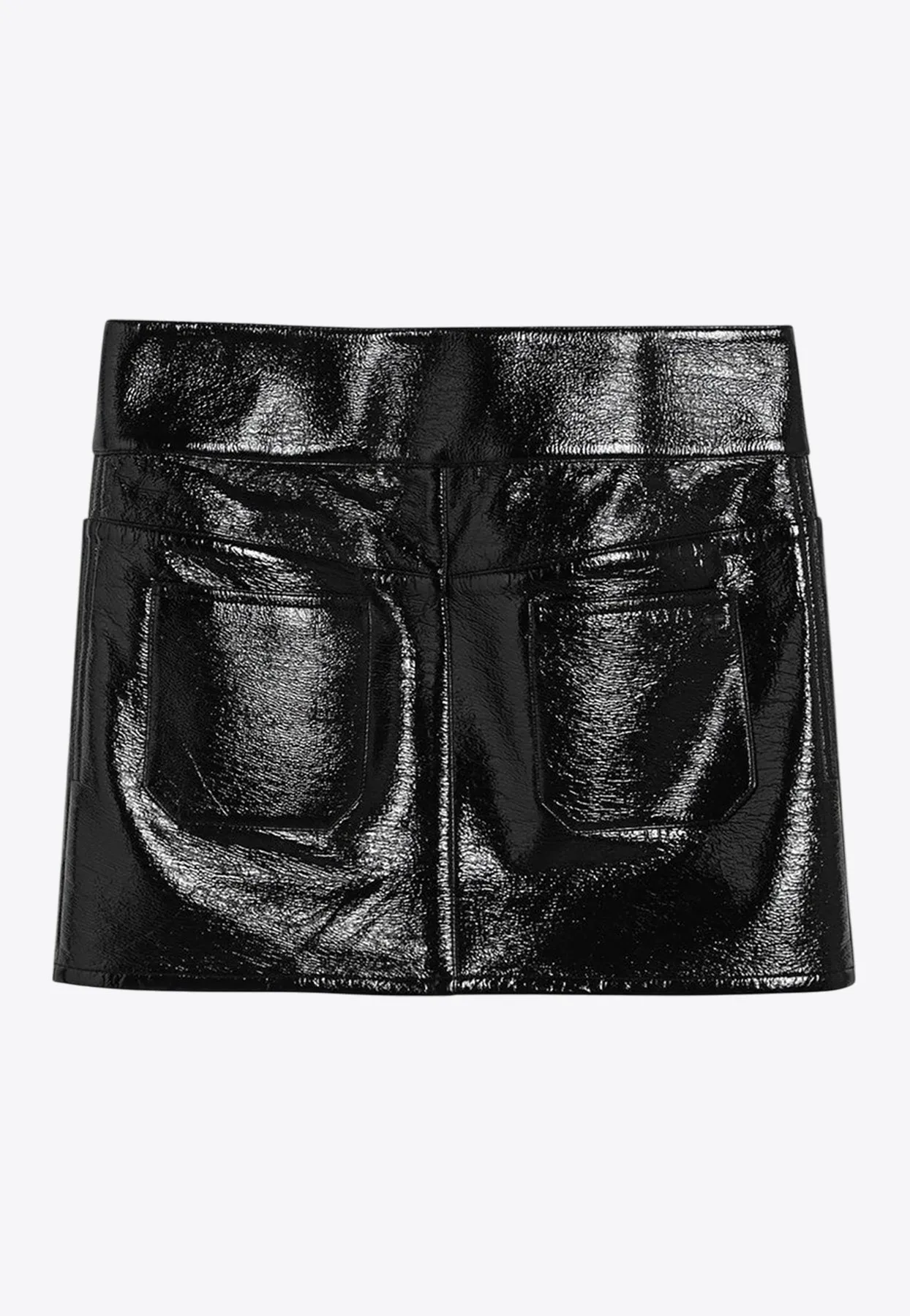 Belted Vinyl Mini Skirt