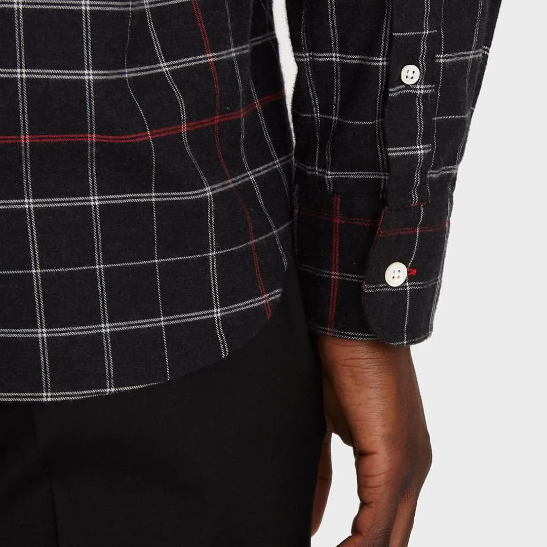 BESPOKEN Men's Black and Red Plaid Claremont Shirt 003010 Size XL $225 NWT