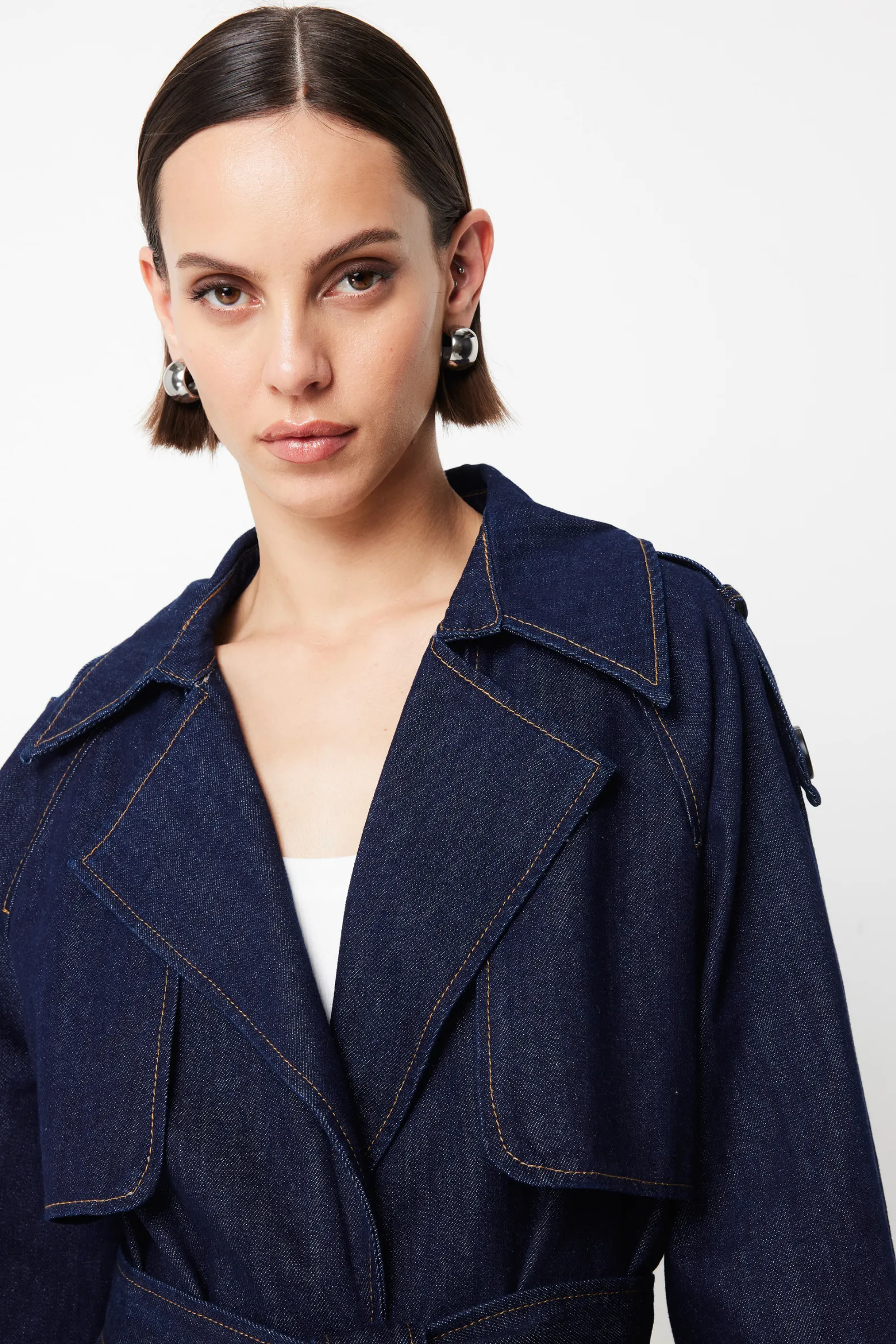 Bexley Trench Coat - Denim