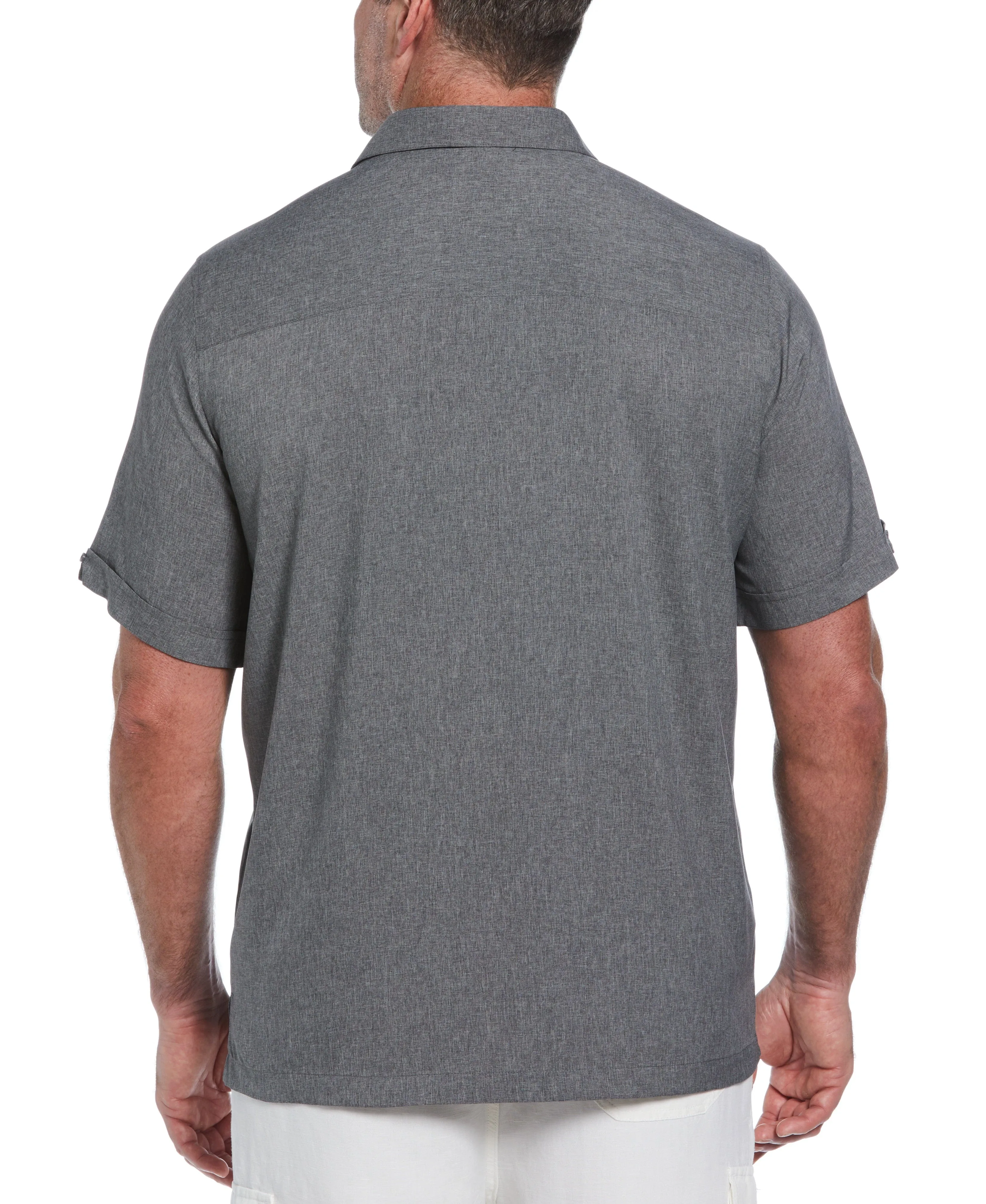 Big & Tall Two-Tone Cross Tuck Chambray Shirt