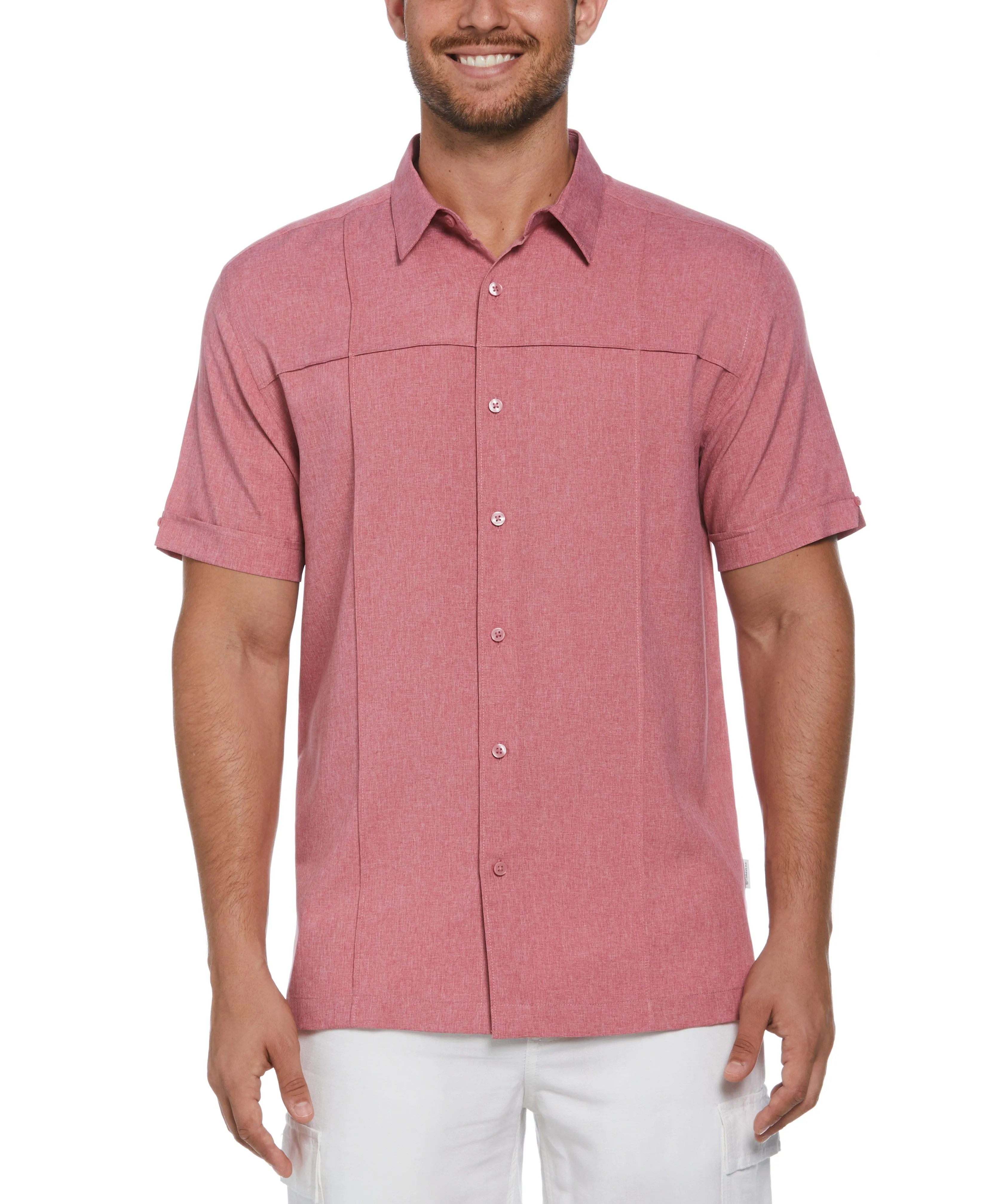 Big & Tall Two-Tone Cross Tuck Chambray Shirt