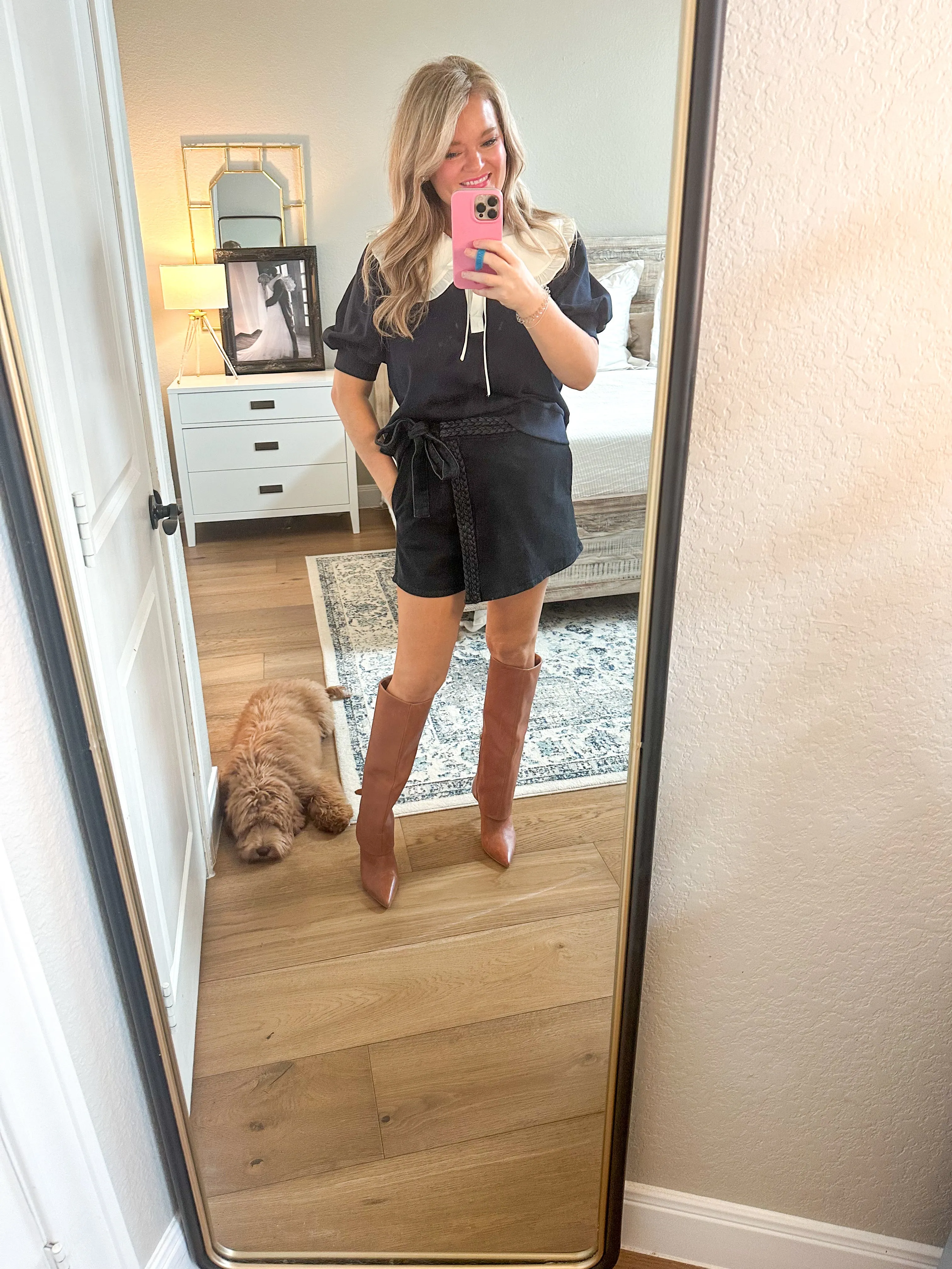 Black Denim Skort