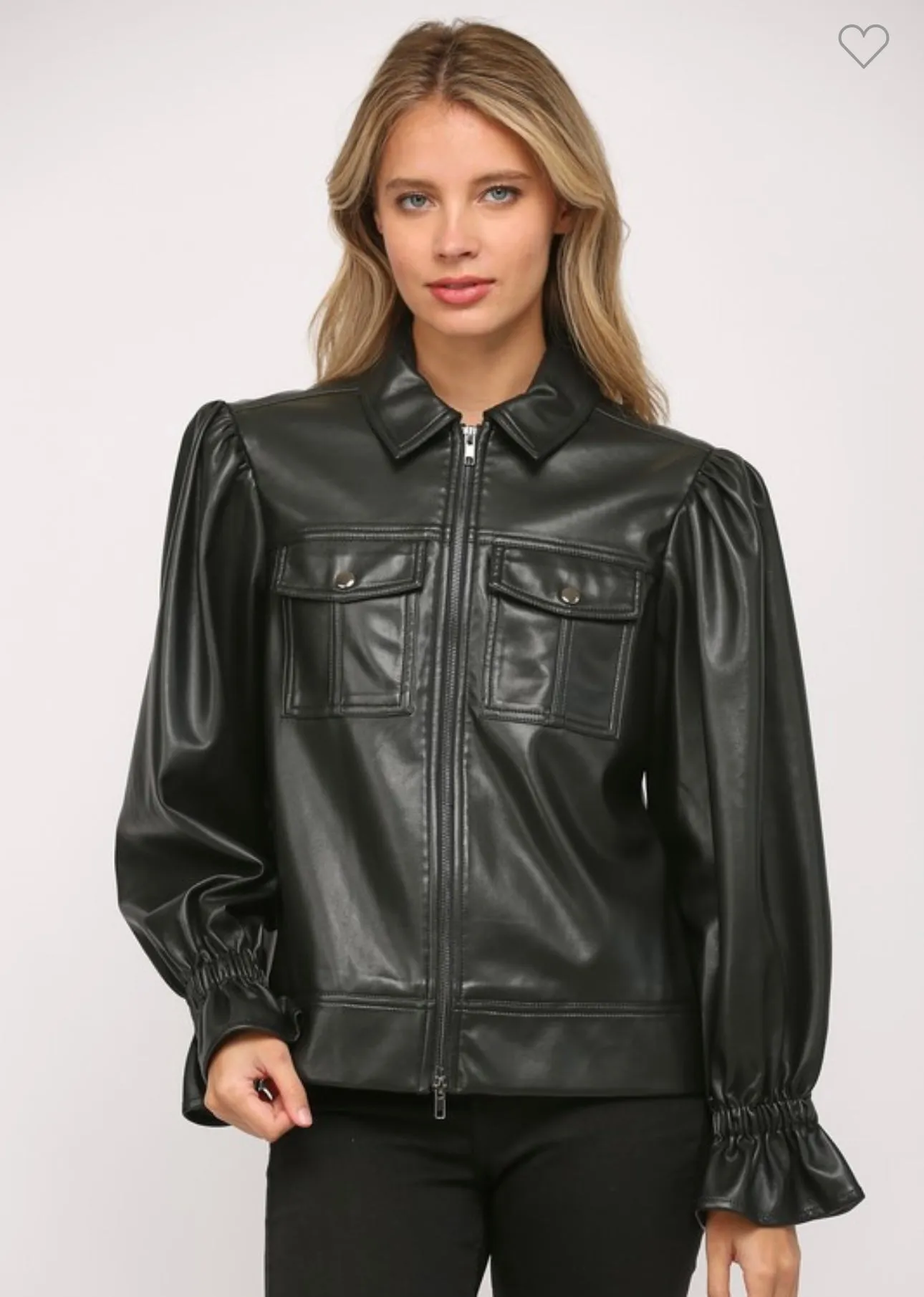 Black Faux Leather Rachael Jacket