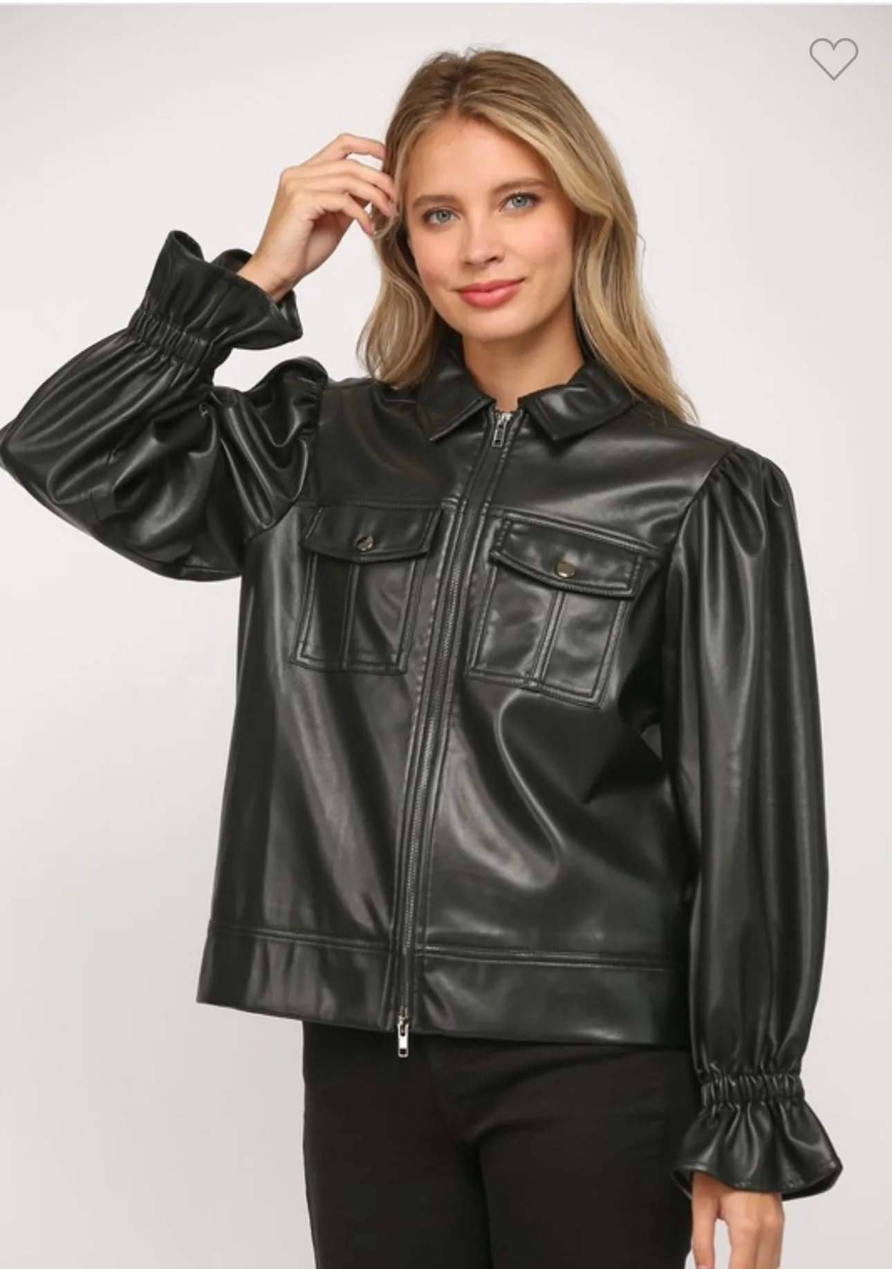 Black Faux Leather Rachael Jacket