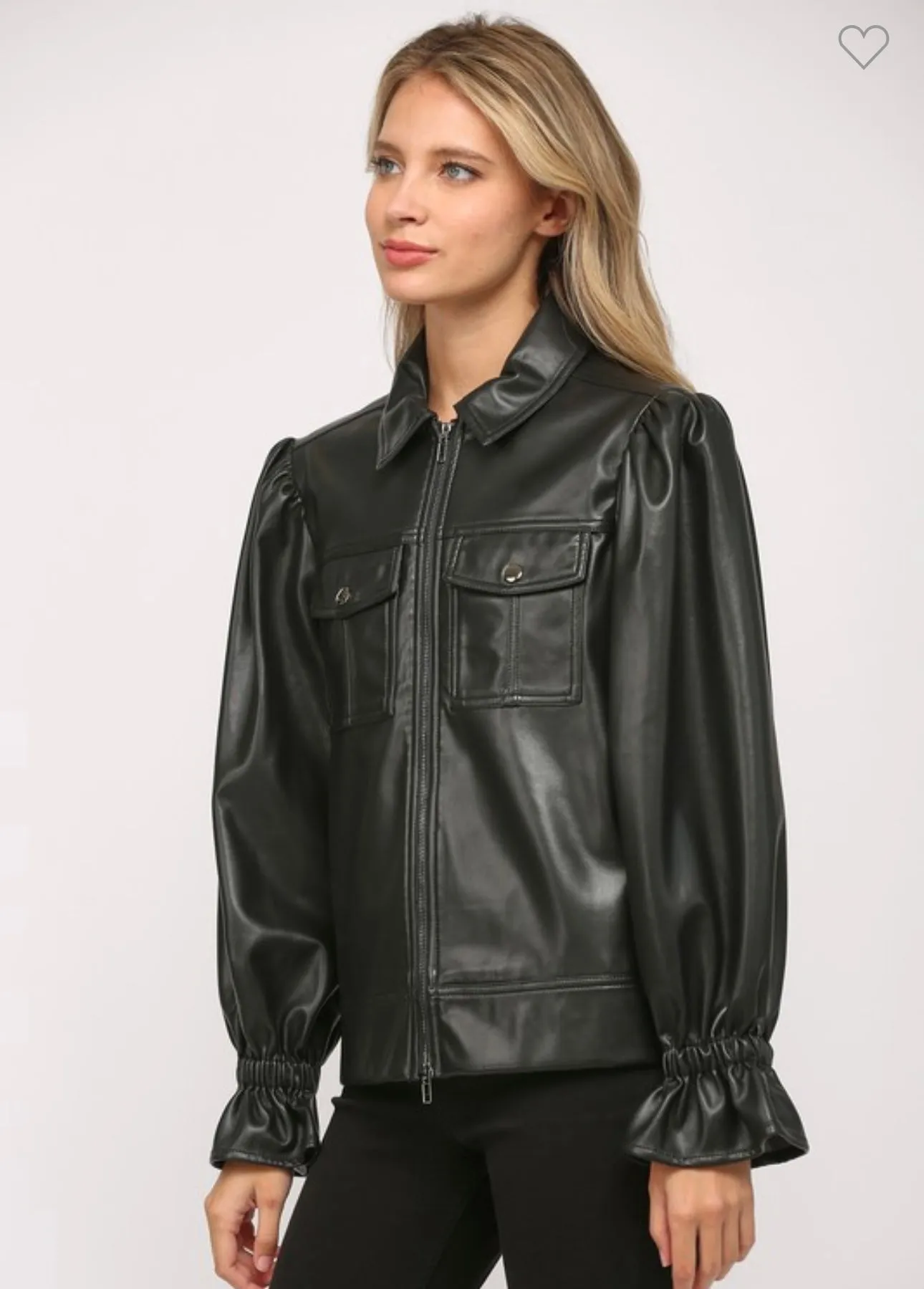 Black Faux Leather Rachael Jacket