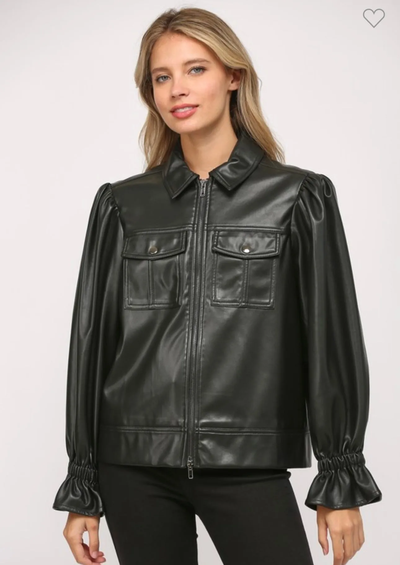 Black Faux Leather Rachael Jacket