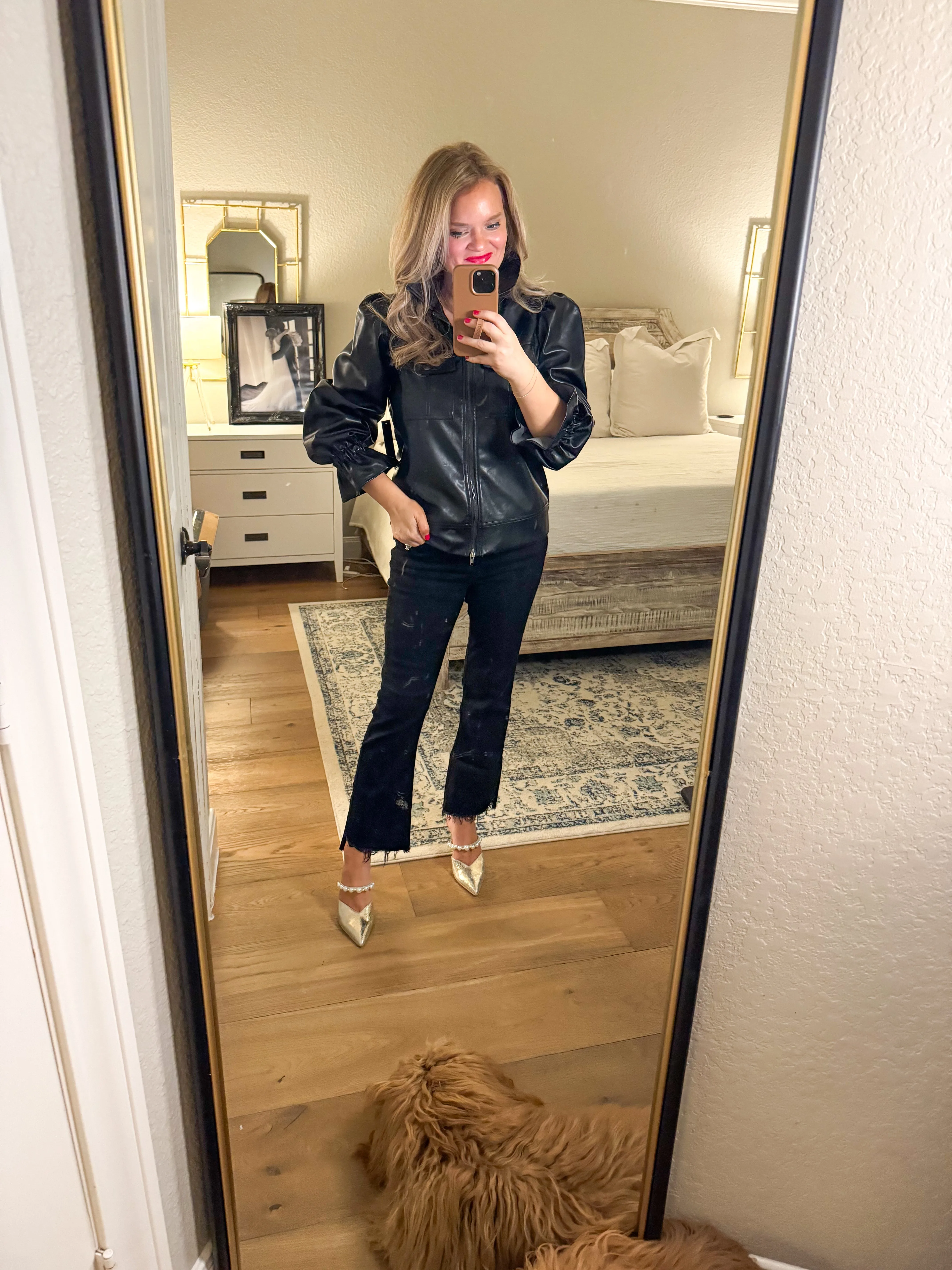 Black Faux Leather Rachael Jacket