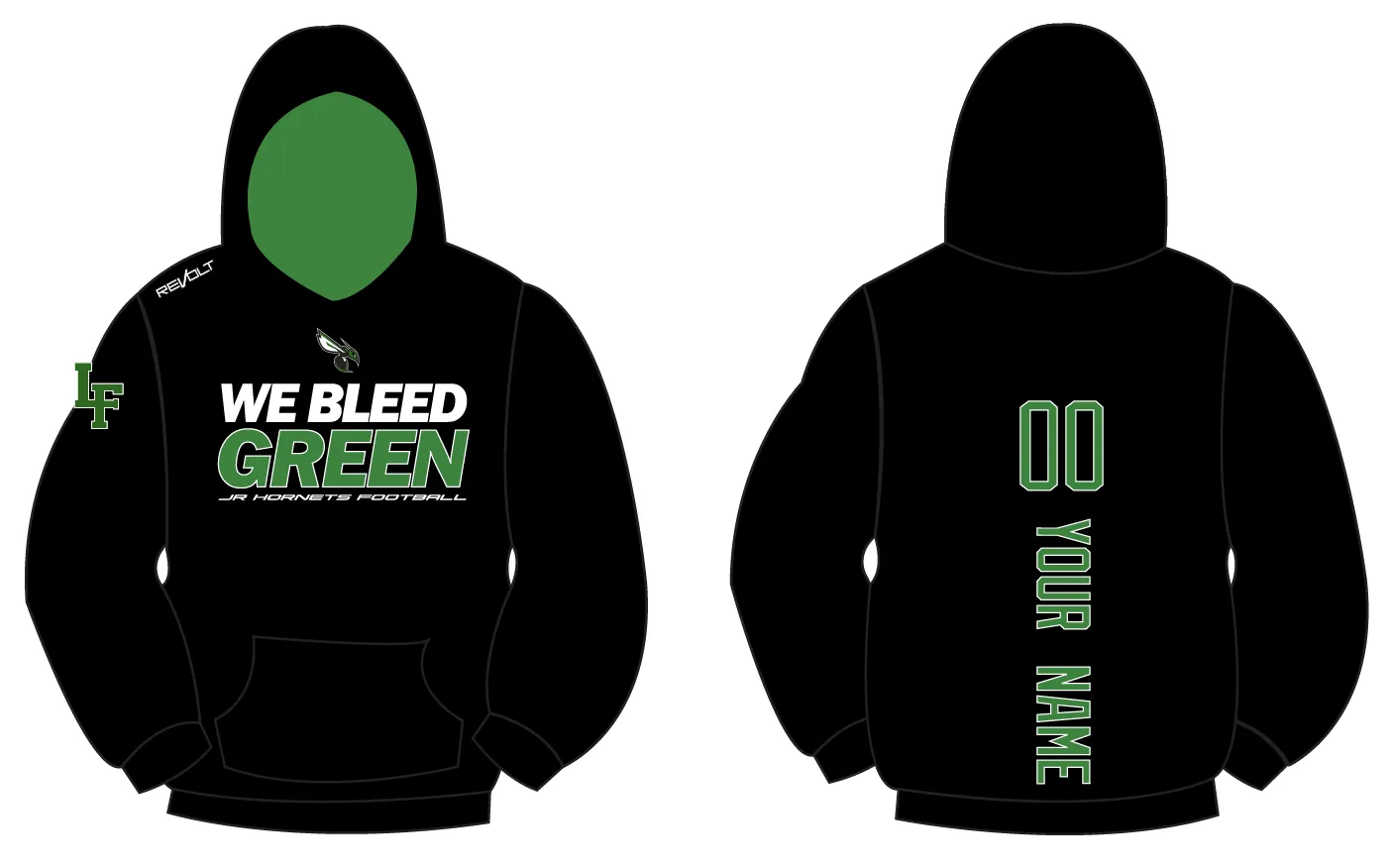 Bleed Green Football Hoodie