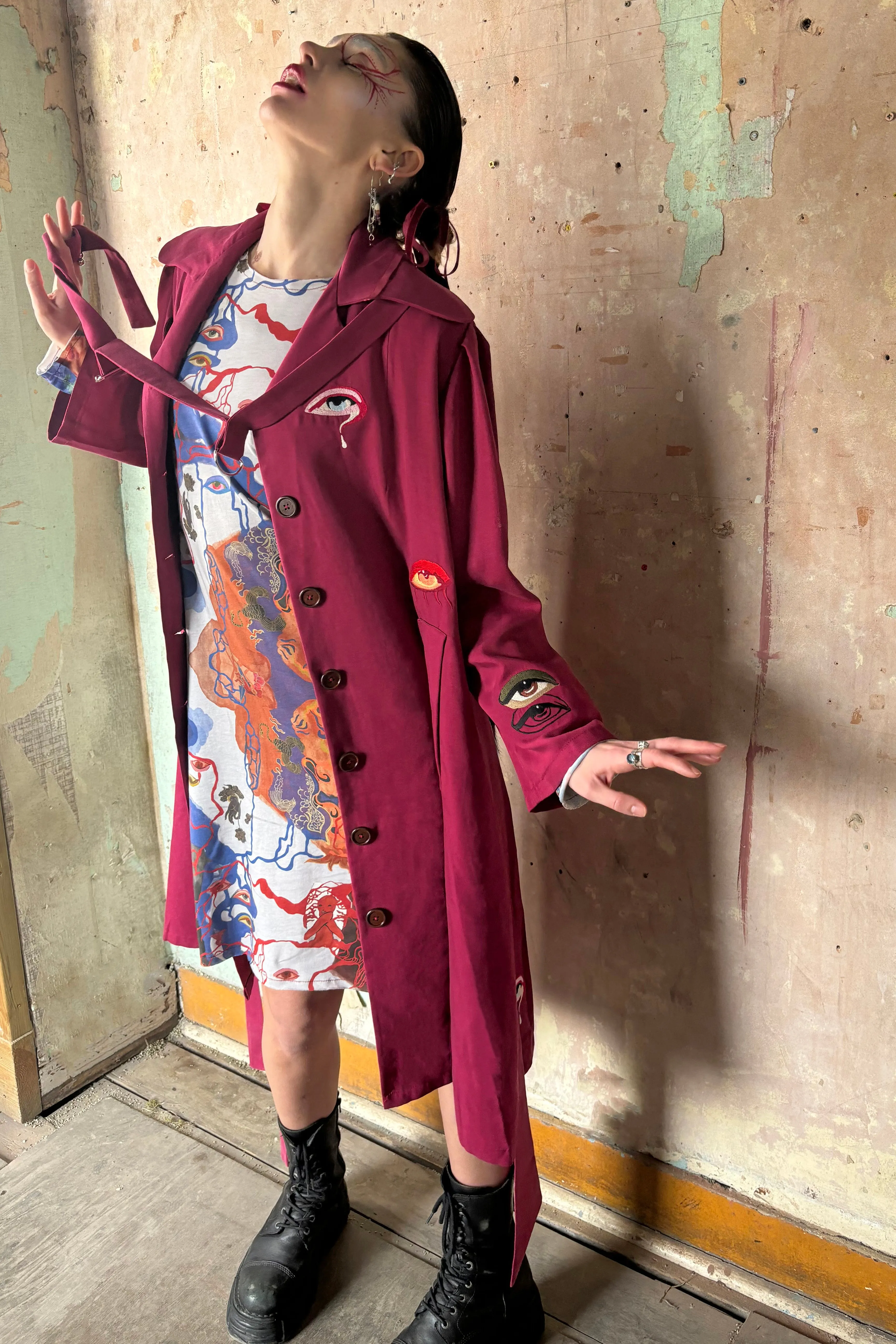 Bloodberry Trench Coat