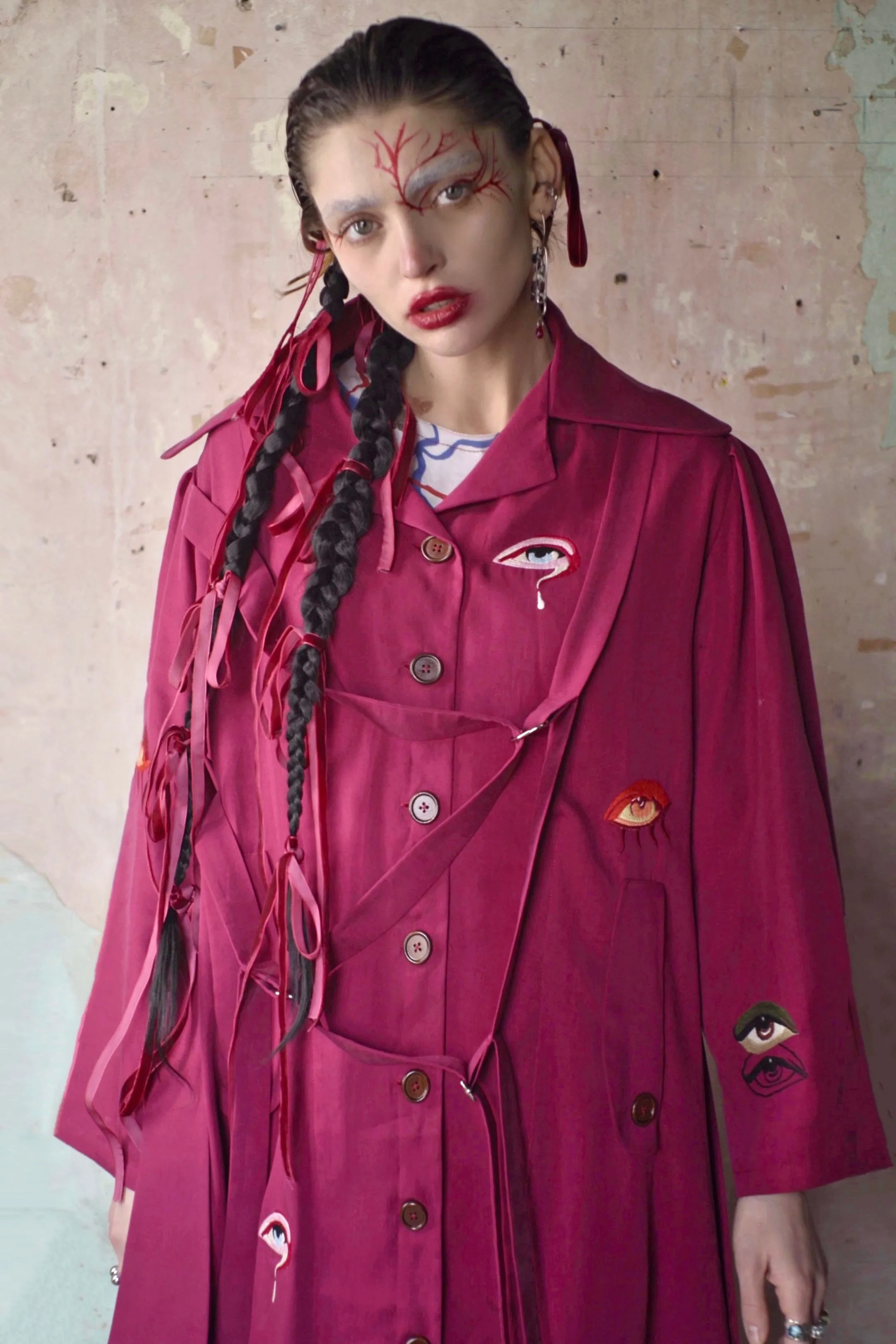 Bloodberry Trench Coat