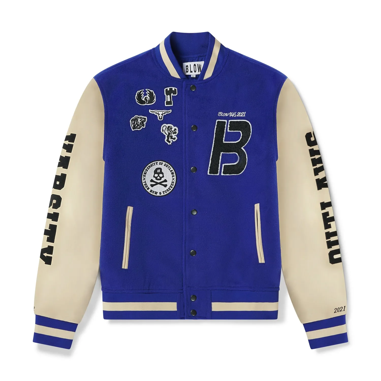 BLOW- Varsity Jacket Blue   White