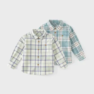 Blue and Cream Plaid Shirts