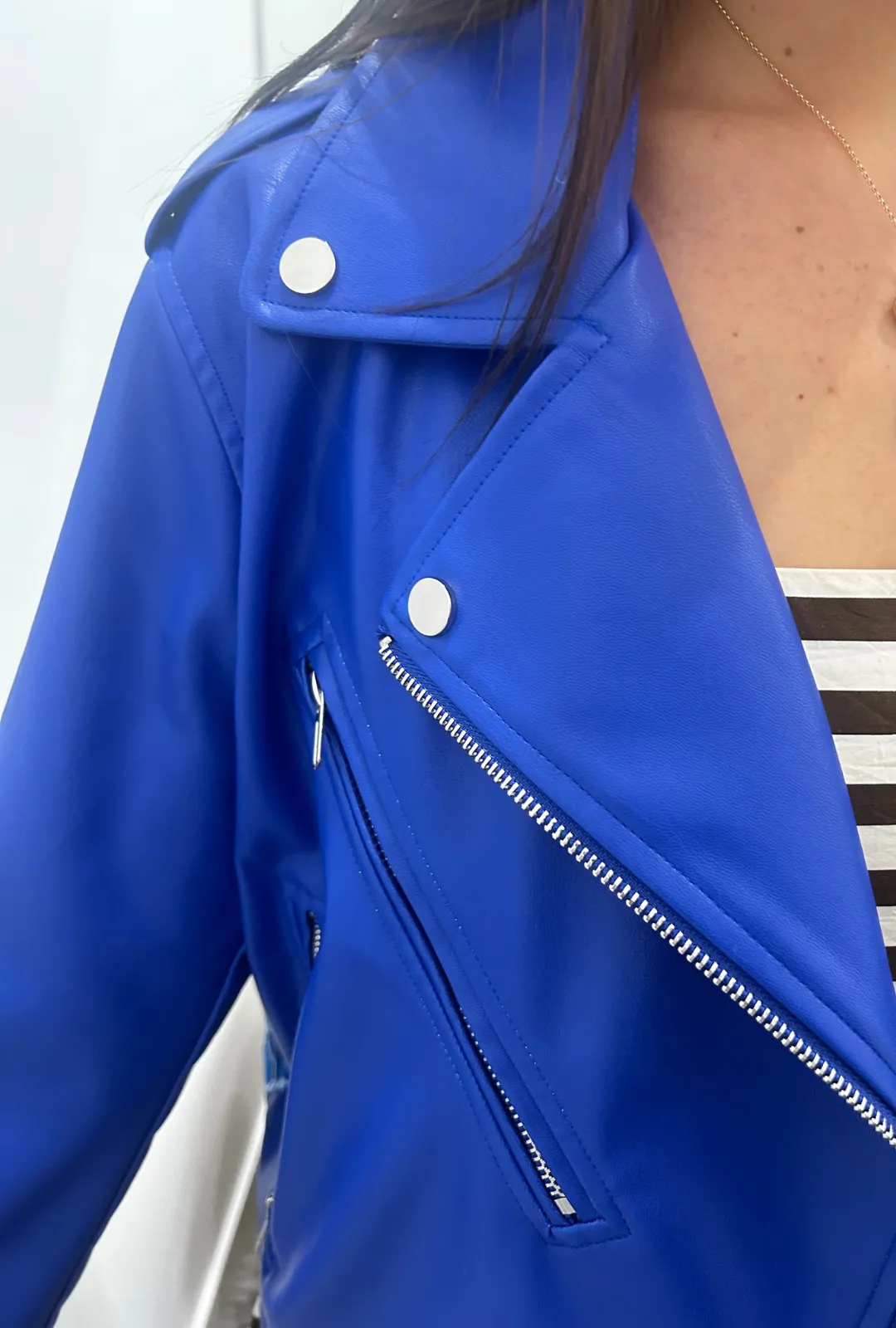 Blue Jasmine faux Leather Jacket